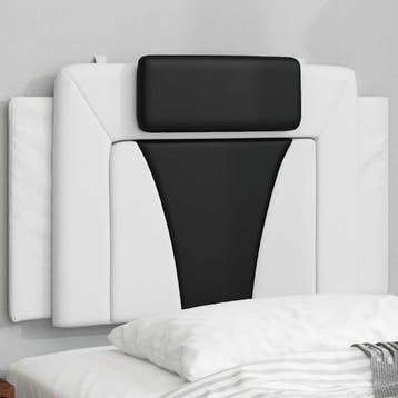 vidaXL Hoofdbordkussen Viana 90 cm kunstleer wit en zwart, Verzenden, Nieuw, Wit, Overige materialen