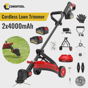 Krachtige Accu Grastrimmer 21V - 2000W Snoerloze Bosmaaier m, Verzenden, Nieuw