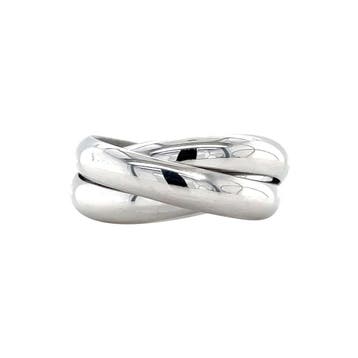 Witgouden trinity ring 18 krt, Verzenden, Zo goed als nieuw, Goud
