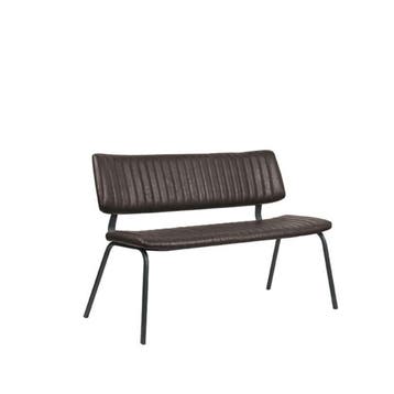 Eetbank - Gustav - 120 CM - Kunstleder - Donkerbruin - G-Lin, Verzenden, Nieuw in verpakking