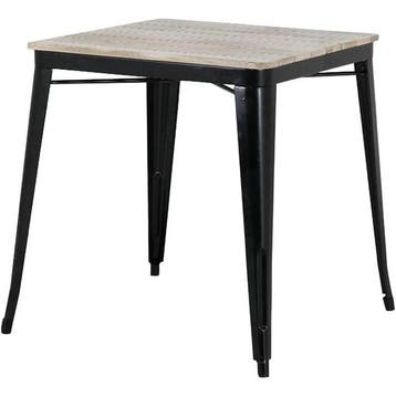 Tafel | BISTRO | Hout/Staal | Mangohout Blad | Zwart Frame |, Verzenden, Nieuw in verpakking