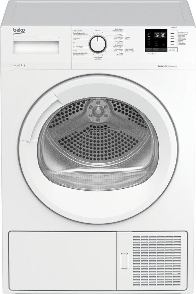 Beko DF8421TX0 - Warmtepompdroger - 8 kg - EcoGentle - 64 dB, Witgoed en Apparatuur, Wasdrogers, Voorlader, 85 tot 90 cm, Ophalen of Verzenden