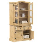 vidaXL Vitrinekast Corona 100x48,5x179 cm massief grenenhout, Minder dan 50 cm, Verzenden, 75 cm of meer, Nieuw