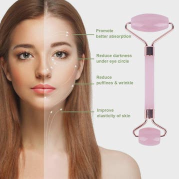 Roze Jade Roller & Gua Sha Set - Gezichtsmassage voor Rimpel, Verzenden, Nieuw