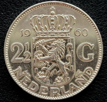 Nederlandse zilveren Juliana Rijksdaalder 1960, Verzenden, Koningin Juliana, Losse munt, Zilver