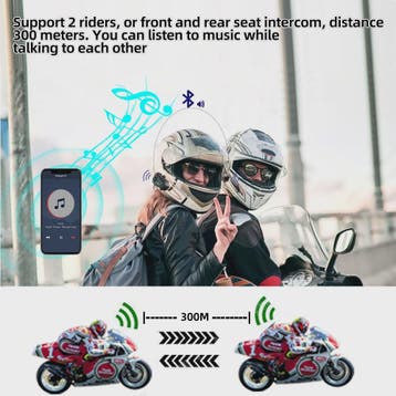 Motorhelm Intercom Systeem - Bluetooth 5.3 Headset voor 2 Mo, Verzenden, Nieuw