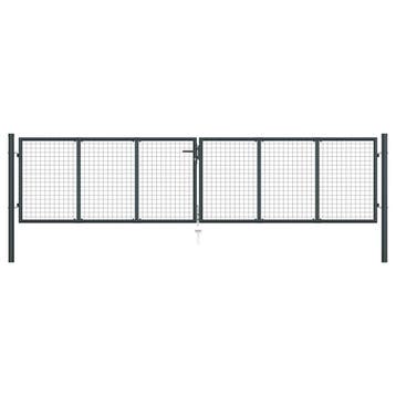 vidaXL Tuinhek van gaas gegalvaniseerd staal 400x75 cm grijs, Verzenden, Nieuw