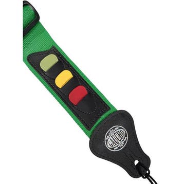 Gaucho GST-55-GN gitaarriem, met 3 plectrumhouders, groen, Ophalen of Verzenden, Nieuw