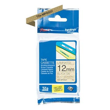 Brother TZe-MPGG31 tape zwart op goud 12 mm (origineel), Computers en Software, Printerbenodigdheden, Verzenden, Nieuw, Printertape