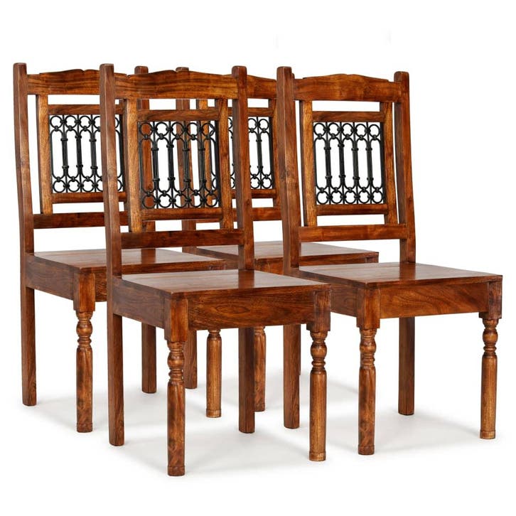vidaXL Eetkamerstoelen 4 st massief hout klassiek, Huis en Inrichting, Stoelen, Nieuw, Verzenden