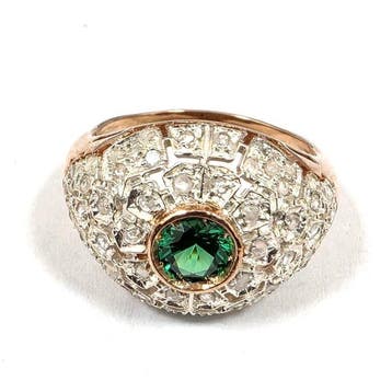 Zonder minimumprijs - Ring - 9 kt. Roségoud, Zilver Spinel -, Nieuw