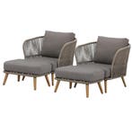 Volterra lounge balkonset 4 delig licht bruin wicker, Ophalen of Verzenden, Nieuw