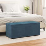 vidaXL Kruk Blauw 101 x 41 x 40 cm Velvet en Gefabriceerd, Verzenden, Nieuw