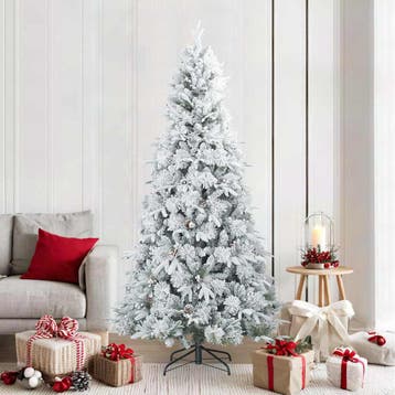 vidaXL Kunst Kerstboom met Geveerde Takken, Sneeuw Bedekt, Verzenden, Nieuw