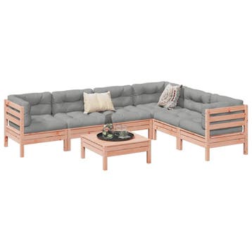 vidaXL 7-delige Loungeset met kussens massief douglas, Verzenden, Nieuw, Loungeset