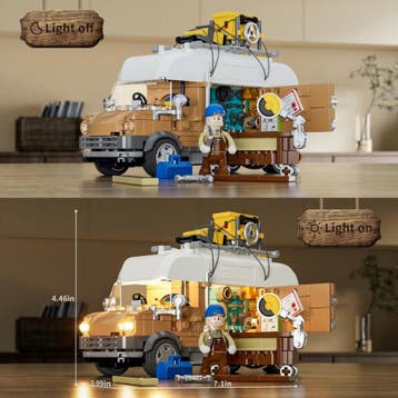 LUMIBRICKS Kampeerbus met LED-verlichting - 496 onderdelen, Verzenden, Nieuw