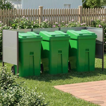 vidaXL Afvalcontainer scherm 249 x 85 x 113 cm, Verzenden, Nieuw, IJzer