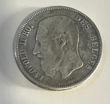 België. Leopold II. 5 Francs 1869 (Zonder minimumprijs)