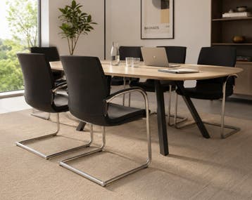 Ahrend 230 vergaderstoel, meegestoffeerde rugleuning, zwa..., Ophalen of Verzenden, Nieuw, Zwart