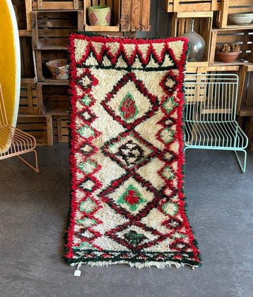 Vintage Moroccan Berber Rug – Handmade Wool Tribal Carpet –, Nieuw