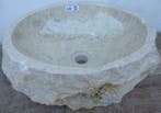 Witte riviersteen rots waskom, wit / beige / crème kleurig, Ophalen of Verzenden, Nieuw, Wasbak of Wastafel