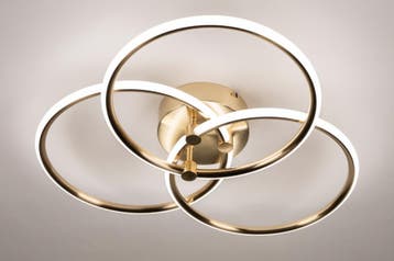 Rietveld-Plafondlampen-Goud, Messing (kleur)-Kunststof,, Verzenden, Nieuw