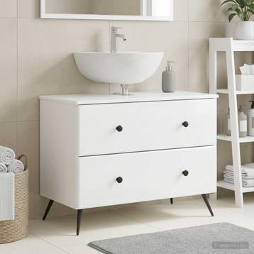 vidaXL Badkamer wastafelkast BREDA Hoogglans Wit 82 x 41 x, Verzenden, Nieuw, Wastafelkast