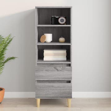 vidaXL buffetkast 40x36x110 cm bewerkt hout grijs sonoma, Huis en Inrichting, Kasten | Buffetkasten, Minder dan 50 cm, Verzenden