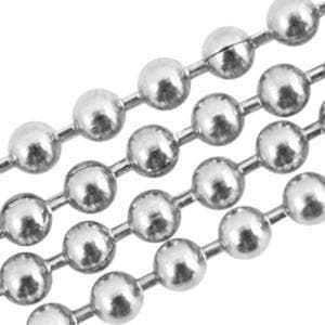 50 cm platinum kleur Ball Chain ketting dikte 2 mm (Nikke..., Ophalen of Verzenden, Nieuw, Overige typen