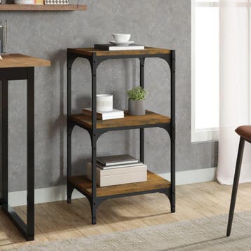 vidaXL Boekenkast 40x33x70,5 cm bewerkt hout en staal, Huis en Inrichting, Minder dan 50 cm, Verzenden, Nieuw, Minder dan 100 cm