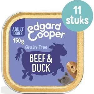 Edgard & Cooper Rund & Eend hond natvoer kuipjes 11 x 150gr, Verzenden, Nieuw