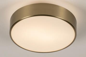 Rietveld Plafondlampen - Wit, Goud - Glas, Metaal, Huis en Inrichting, Lampen | Plafondlampen, Verzenden, Nieuw
