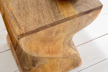 Massieve kruk TWIST 45cm natuurlijke mangohouten, Huis en Inrichting, Tafels | Sidetables, Ophalen of Verzenden, Nieuw