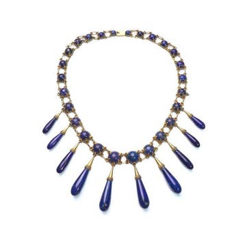 Halsketting - 15 karaat Geel goud Lapis lazuli -, Nieuw