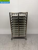 RVS Regaalwagen 20 x 1/1 GN met Dienbladen 81 cm Horeca, Ophalen of Verzenden, Gebruikt