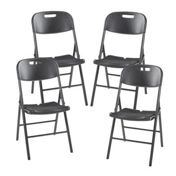 Klapstoel Ljusnarsberg set van 4 tuinstoelen 87x46x53 cm zwa, Huis en Inrichting, Stoelen, Verzenden, Nieuw