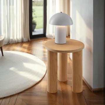 Bijzettafel Sisi, rond, poten van massief hout - licht eiken, Verzenden, Nieuw