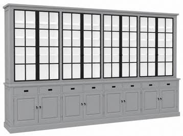 Buffetkast Soest verkeersgrijs met stalen deuren 380 X 240cm, Ophalen of Verzenden, Nieuw