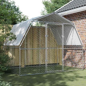 vidaXL Kippenhokken met dak en deur gegalvaniseerd staal, Verzenden, Nieuw