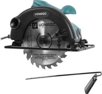 2dekans | VONROC Cirkelzaag 1200W – 185mm – Incl., Ophalen of Verzenden, Zo goed als nieuw, VONROC