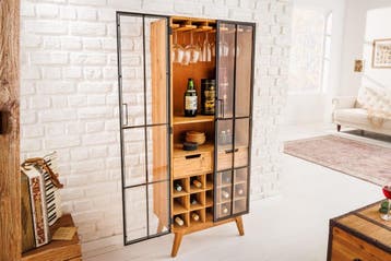 Massieve vitrinekast SEVEN SEAS 150cm naturel grenen, Huis en Inrichting, Kasten | Overige, Ophalen of Verzenden, Nieuw