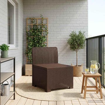 vidaXL Eénpersoons Tuinbank Rattan Look PP Bruin, Verzenden, Nieuw