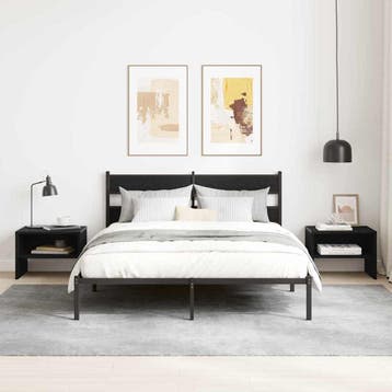 vidaXL Nachtkastje 2 st Zwart eiken 40 x 40 x 30 cm Bewerkt, Minder dan 45 cm, Verzenden, Nieuw, Minder dan 55 cm