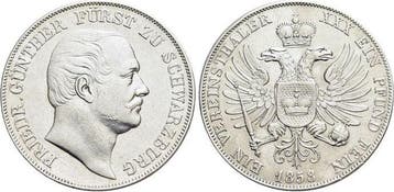 Vereinstaler, daalder 1858 Schwarzburg-rudolstadt Friedri..., Verzenden