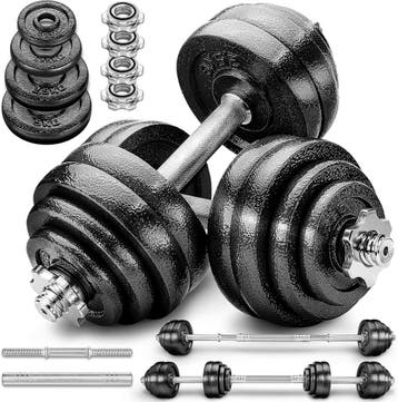 Dumbells set - Gewichten set - Halterset - Gietijzer - 40 kg, Verzenden, Zo goed als nieuw