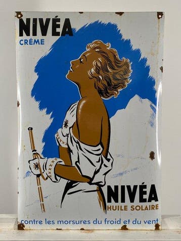 NIVEA - Emaille bord - 60x40cm - Gemaakt van dikke
