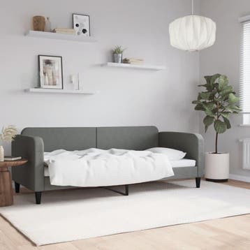 vidaXL Slaapbank 80x200 cm stof donkergrijs, Eenpersoons, Verzenden, Nieuw, 80 cm