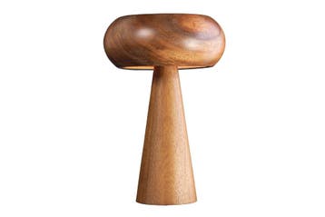 Tafellamp ALVA 40 cm, ijzer en acaciahout, naturel - 47027, Ophalen of Verzenden, Nieuw