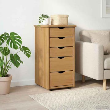 vidaXL Kast 34 x 39 x 61,5 cm Massief Vurenhout Honingbruin, Verzenden, Nieuw