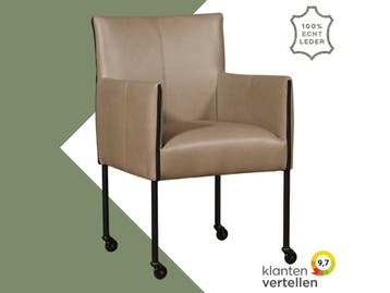 Leren eetkamerstoel More, Huis en Inrichting, Stoelen, Bohemian, Industrieel, Modern, Scandinavisch, Nieuw, Leer, Ophalen of Verzenden